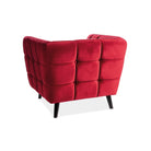 Fotoliu CASTELLO, stofa catifelata bordo/wenge, 92x85x78 - ACAJU