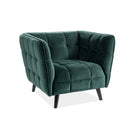 Fotoliu CASTELLO, stofa catifelata verde, 92x85x78 - ACAJU