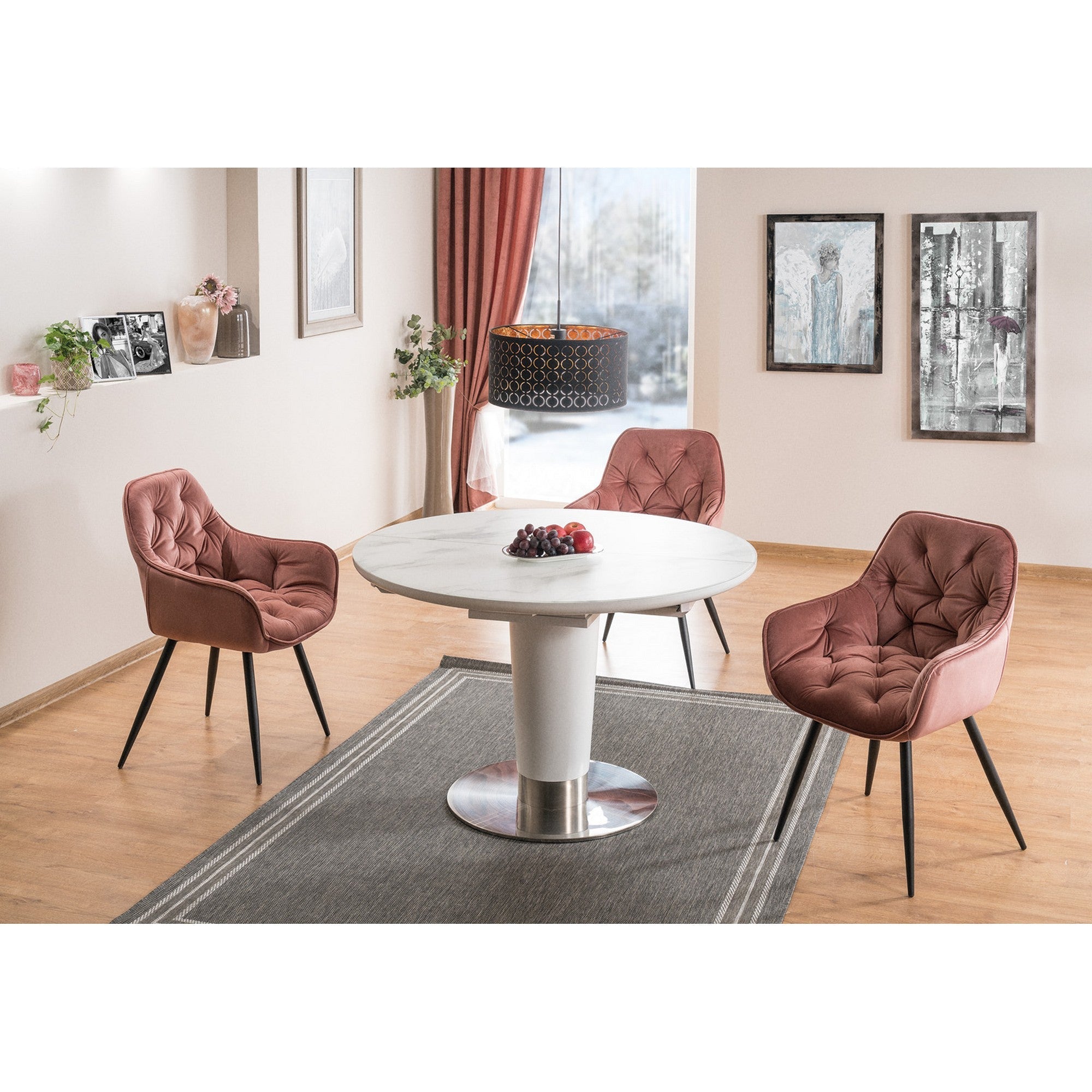 Scaun tapitat CHERRY ROZ, 57x58x48/87 cm - ACAJU
