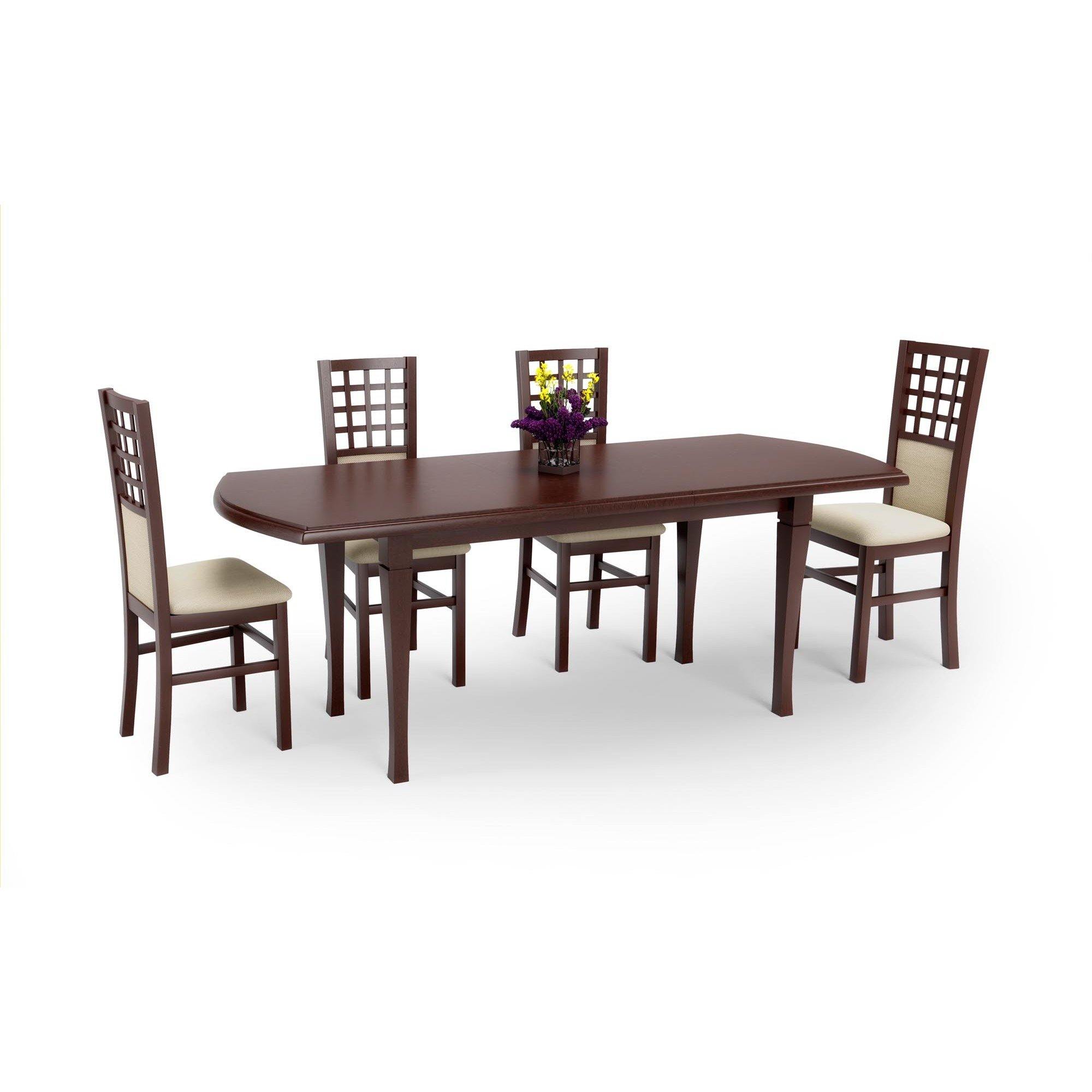 Masa sufragerie 10 persoane nuc inchis Fryderyk, 160/240X80X74 cm - ACAJU