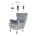 Fotoliu catifea neagra HARRY, 68x90x100 - ACAJU