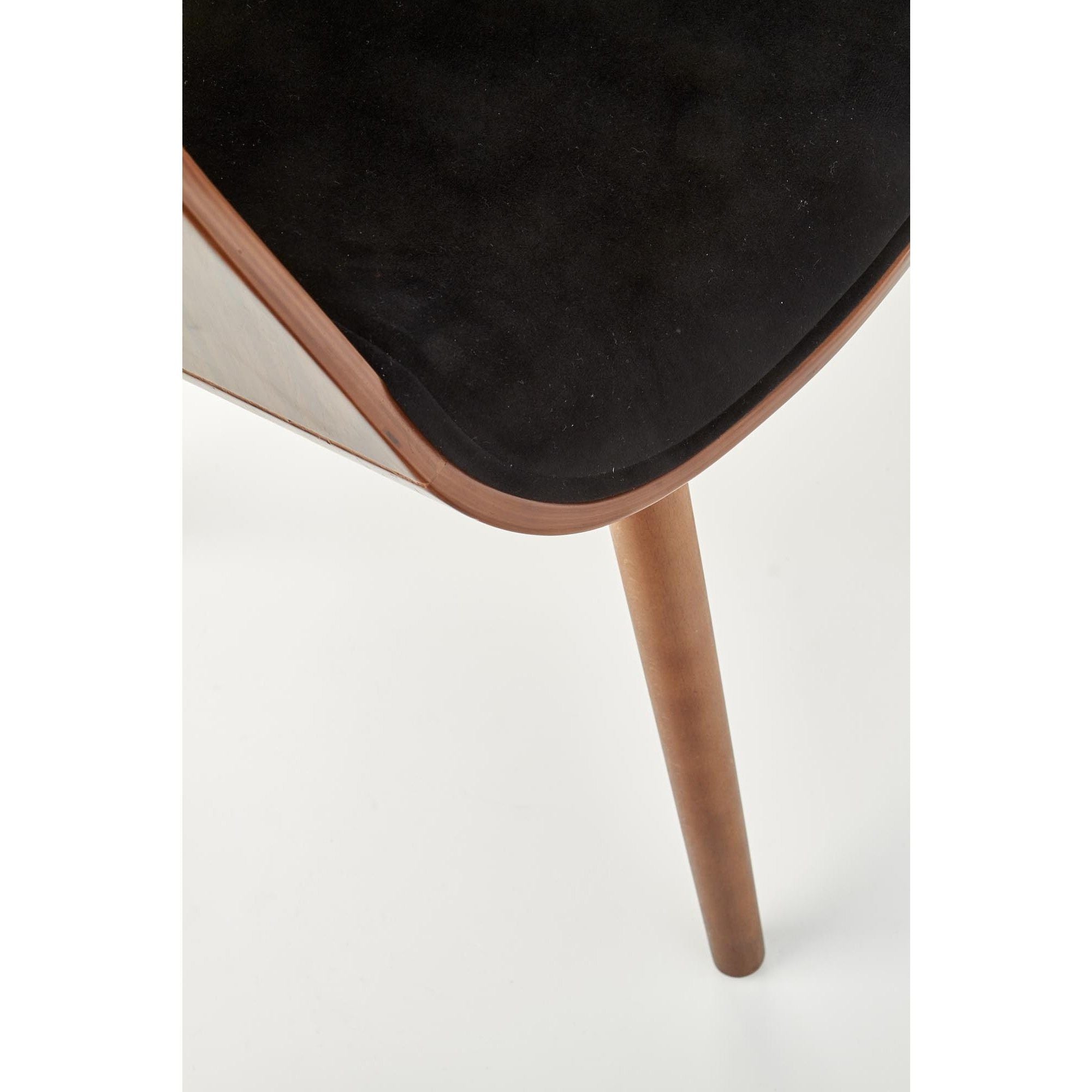 Scaun tapitat K396, nuc/negru, 56x55x77 cm