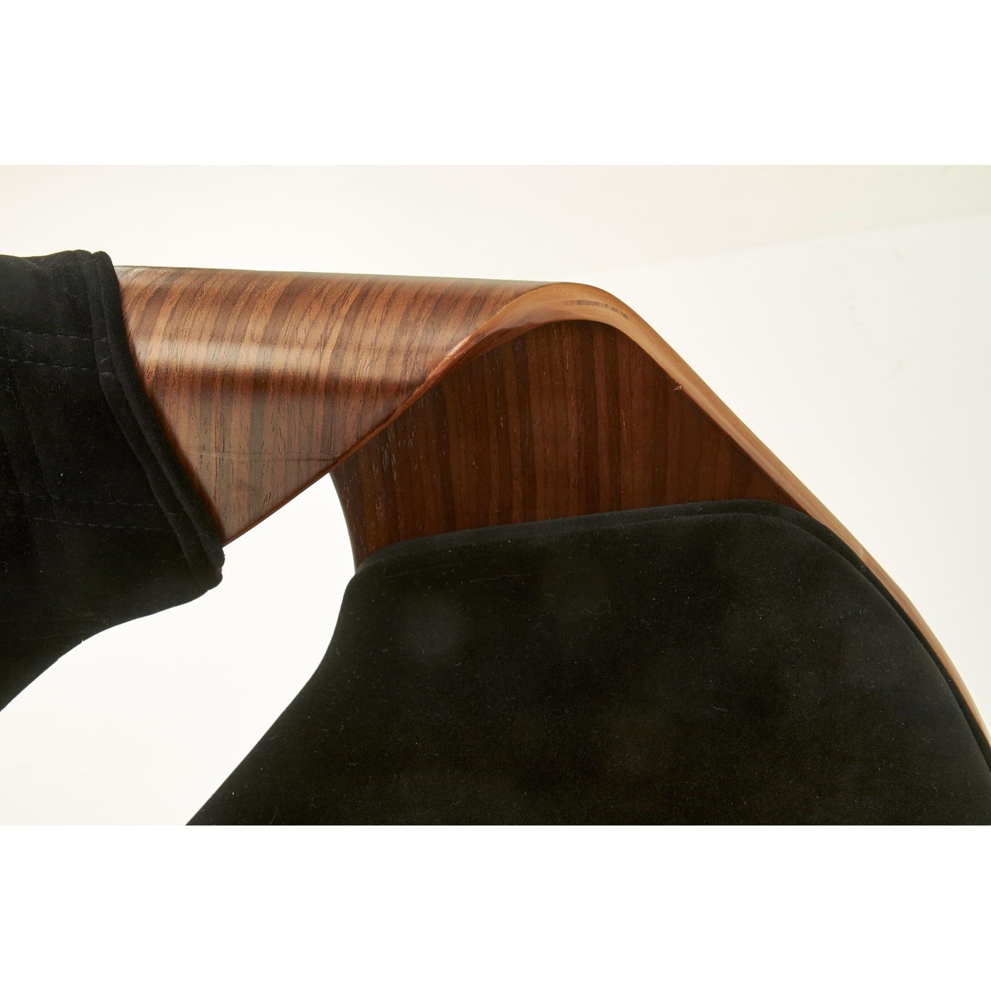 Scaun tapitat K396, nuc/negru, 56x55x77 cm