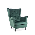 Fotoliu catifea verde LADY, 81x85x101 - ACAJU