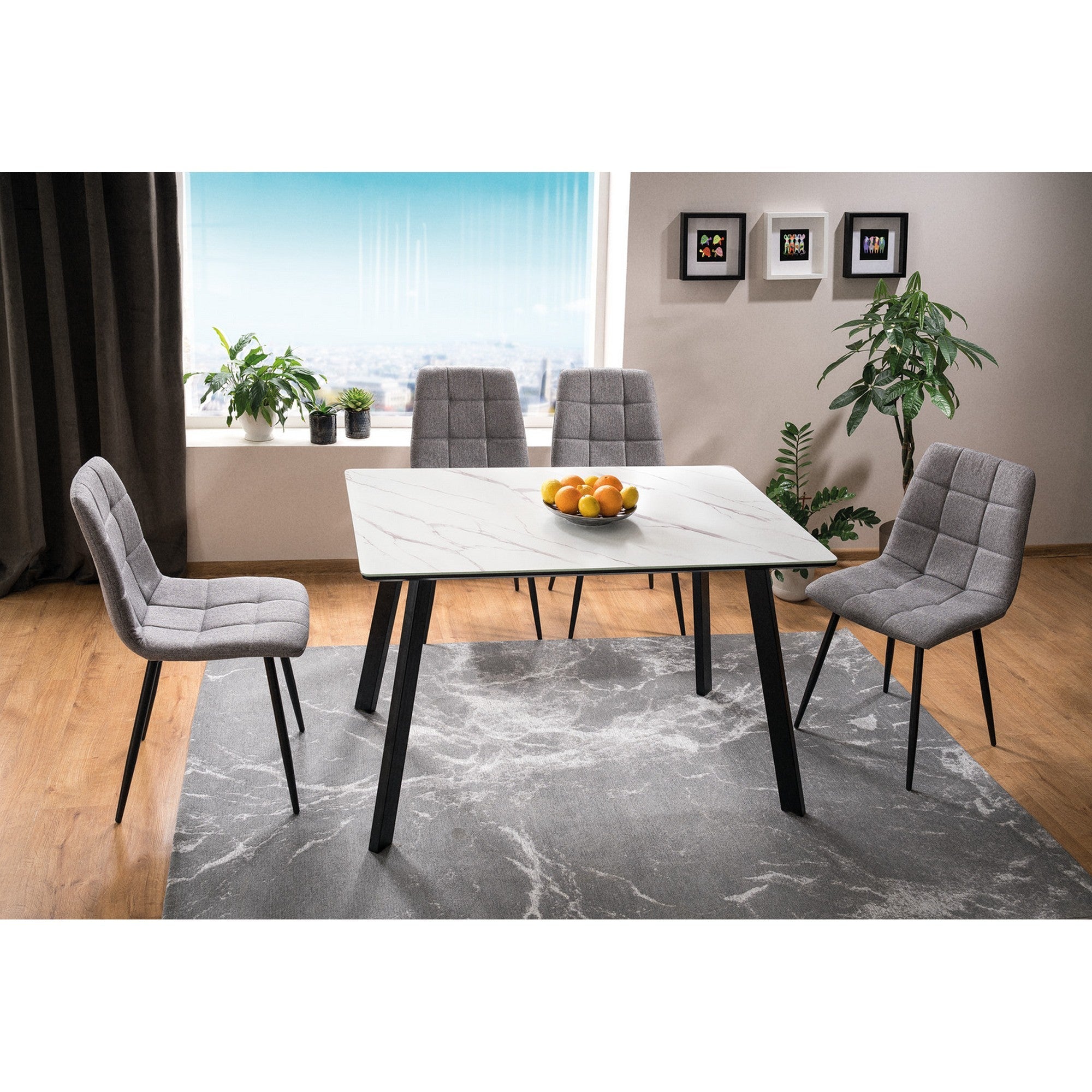 Scaun tapitat MILA, gri, 47x45x87 - ACAJU