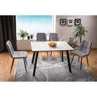 Scaun tapitat MILA, gri, 47x45x87 - ACAJU