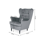 Fotoliu catifea neagra HARRY, 68x90x100 - ACAJU