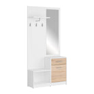 Mobilier pentru hol mic alb-stejar sonoma NEPO PLUS.