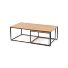 Set 2 masute de cafea ALASKA stejar auriu/negru.