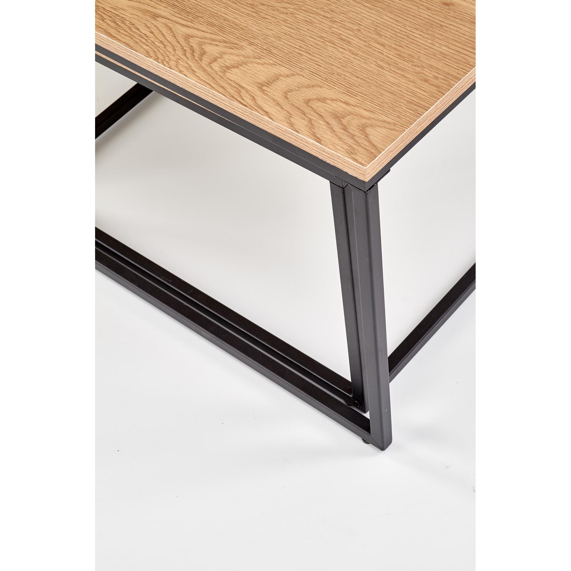 Set 2 masute de cafea ALASKA stejar auriu/negru.