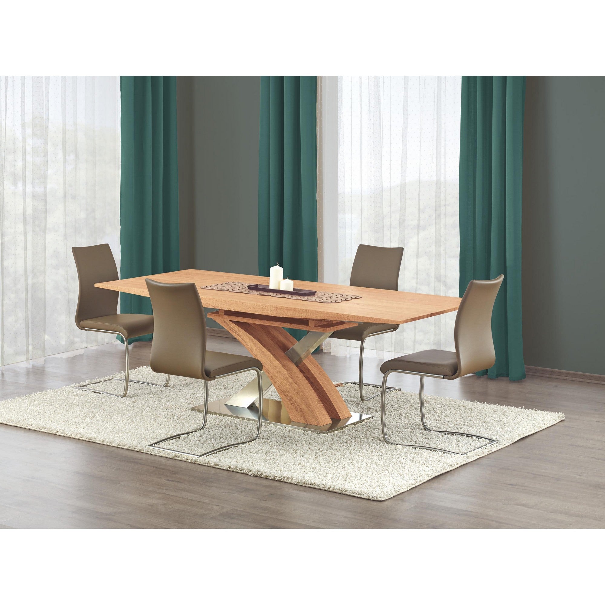 Masa extensibila stejar auriu Sandor, 160/220X90X77 CM.