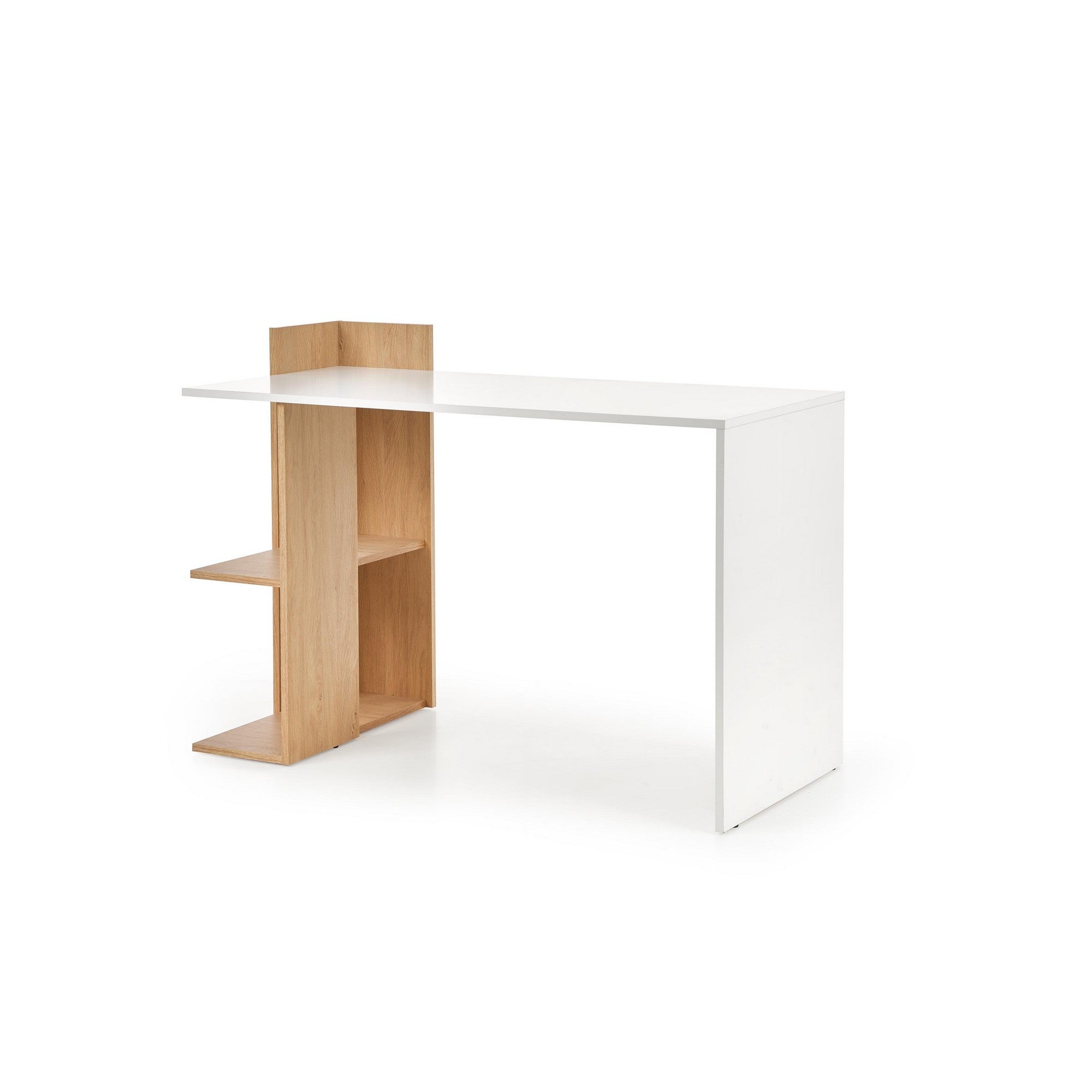 Birou tineret Fino, stejar honey/alb, 120x57x85 cm - ACAJU