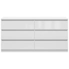 Comoda TETRIX, alb lucios, PAL, 150x45x75.5 cm