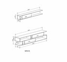 Mobilier living BRIK, stejar sonoma/casmir, PAL, 240x40x190 cm