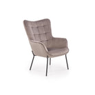 Fotoliu fix gri Castel, 71x79x97 cm - ACAJU 