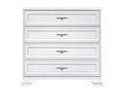Comoda Idento cu 4 sertare, alba, PAL, 94.5x44.5x90 cm