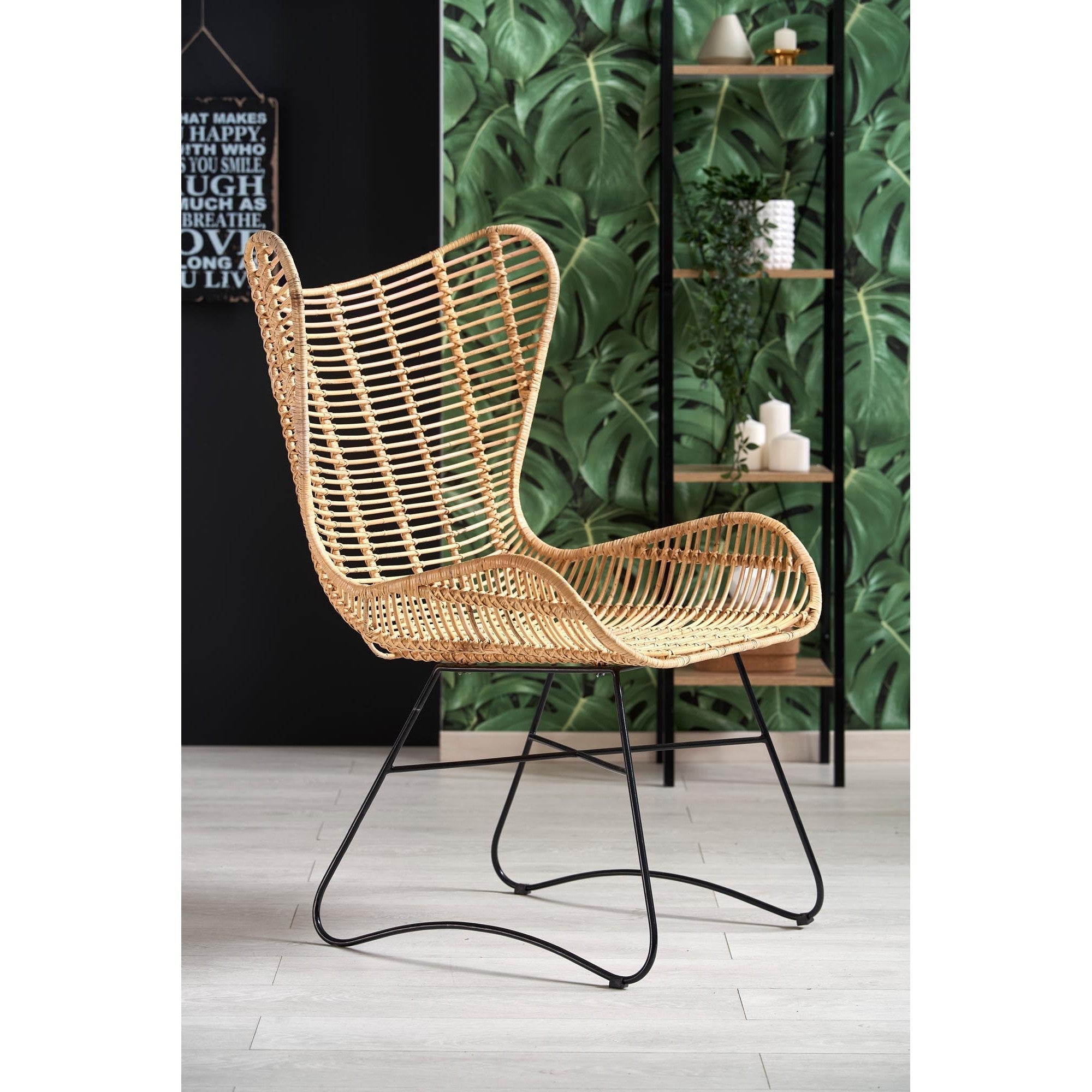 Scaun living ratan natural Indiana, 69X70X103 CM - ACAJU 