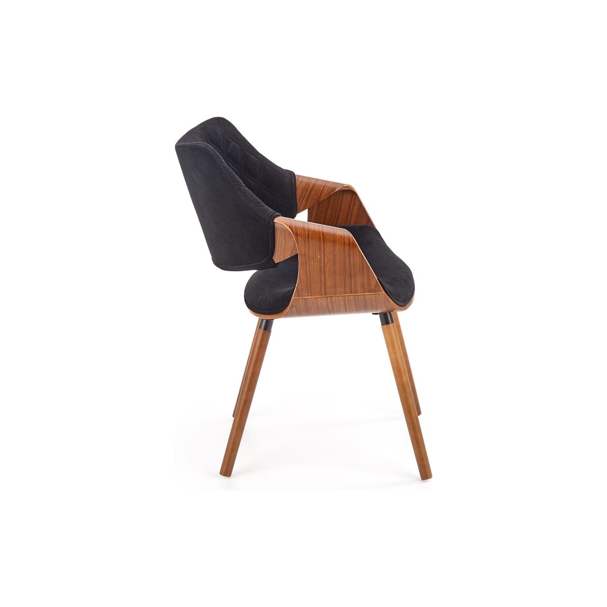 Scaun tapitat K396, nuc/negru, 56x55x77 cm