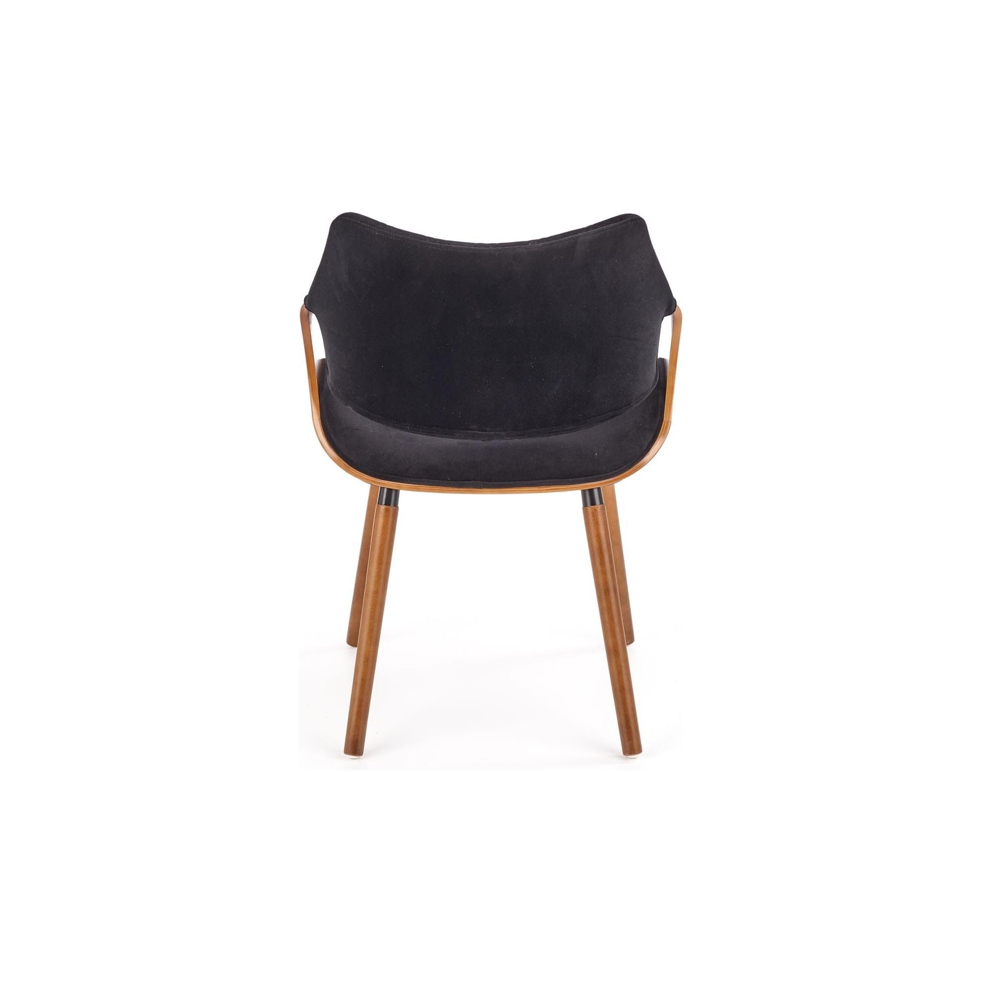 Scaun tapitat K396, nuc/negru, 56x55x77 cm