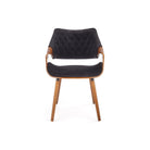 Scaun tapitat K396, nuc/negru, 56x55x77 cm