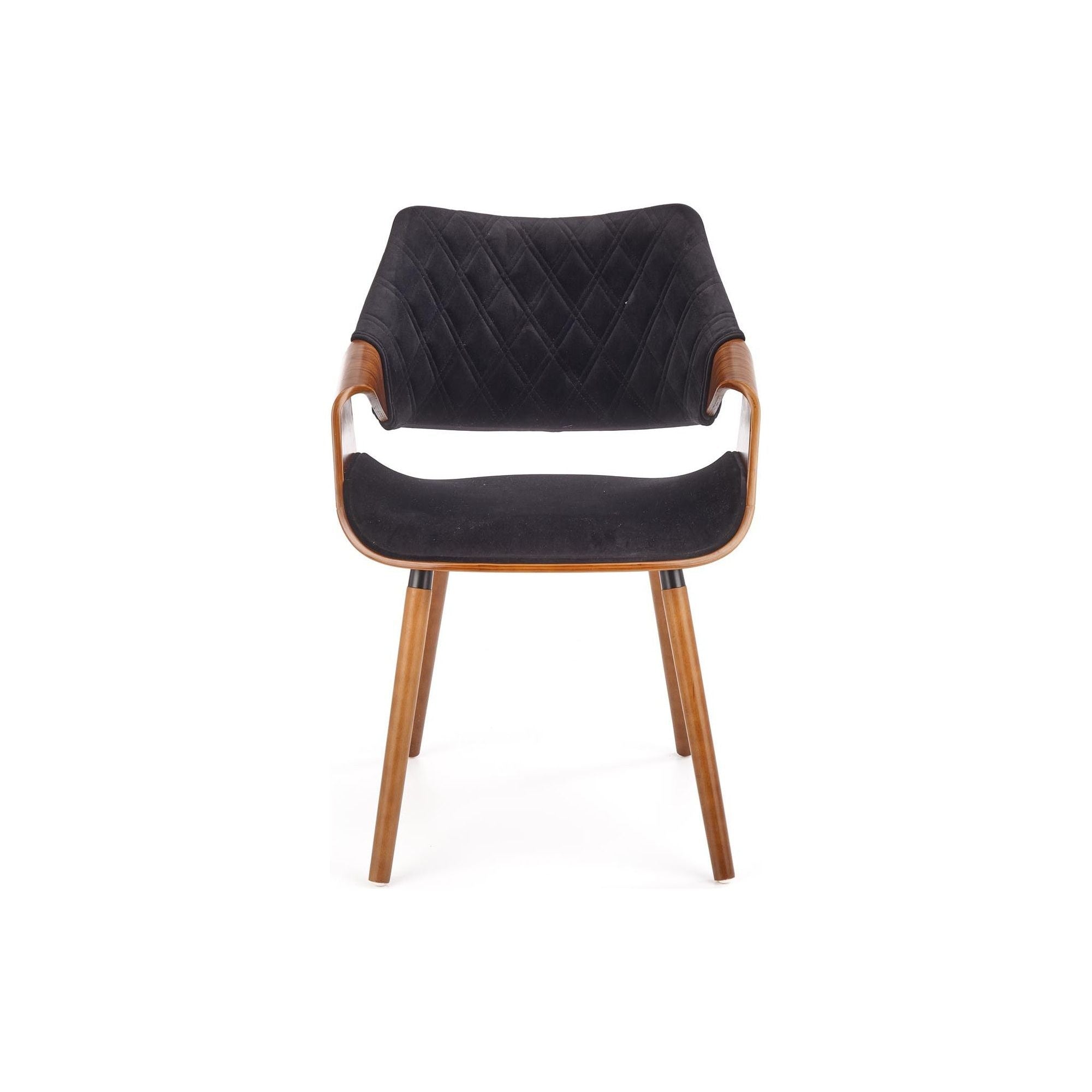 Scaun tapitat K396, nuc/negru, 56x55x77 cm