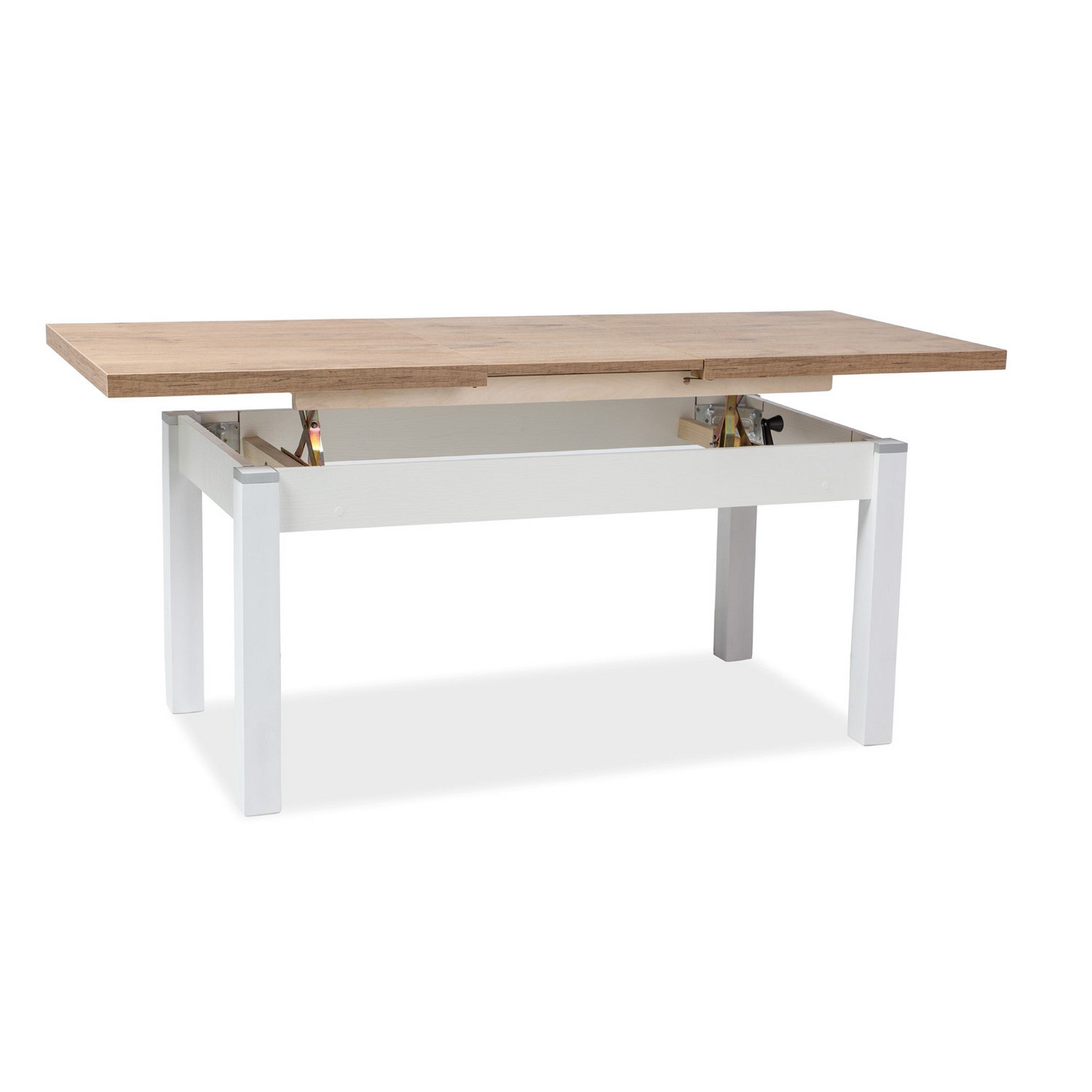 Masa KLEOPATRA, stejar lancelot/alb, 124x64x56.