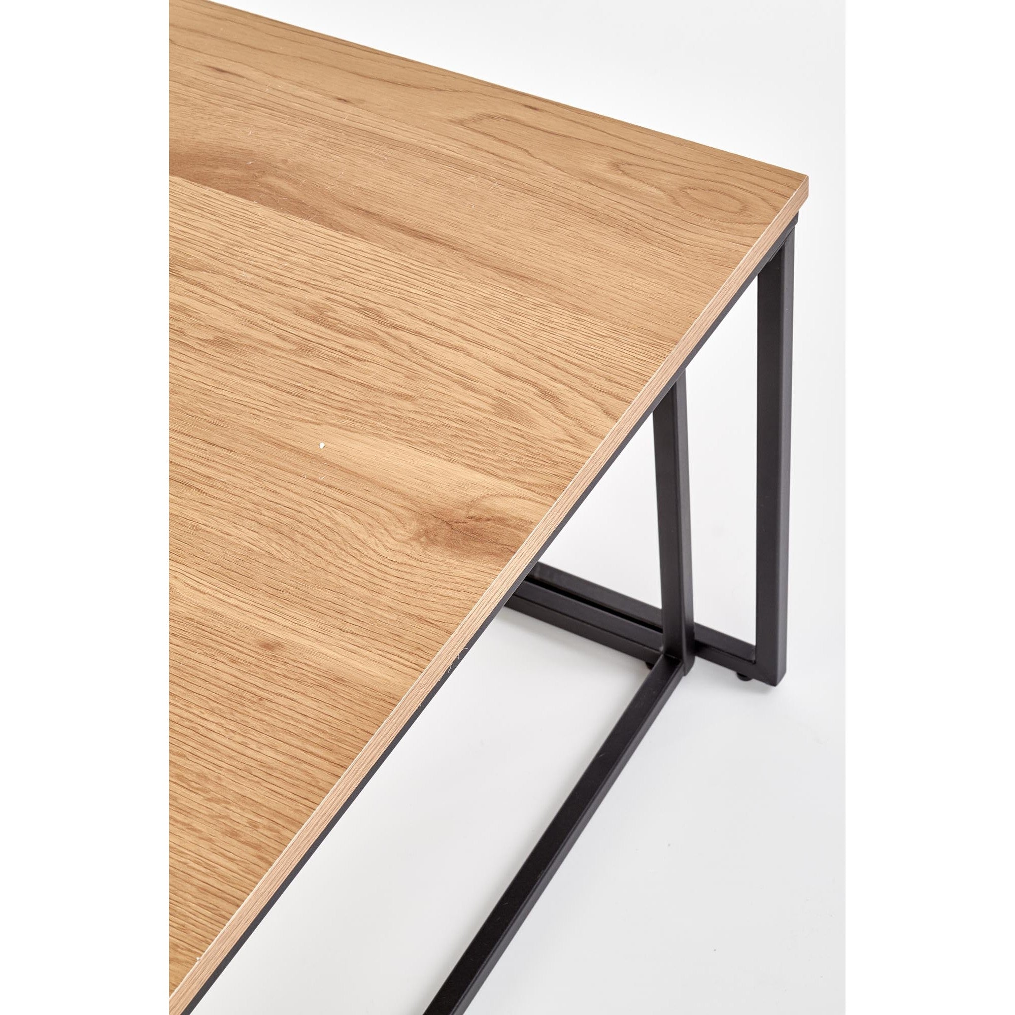 Set 2 masute de cafea ALASKA stejar auriu/negru.