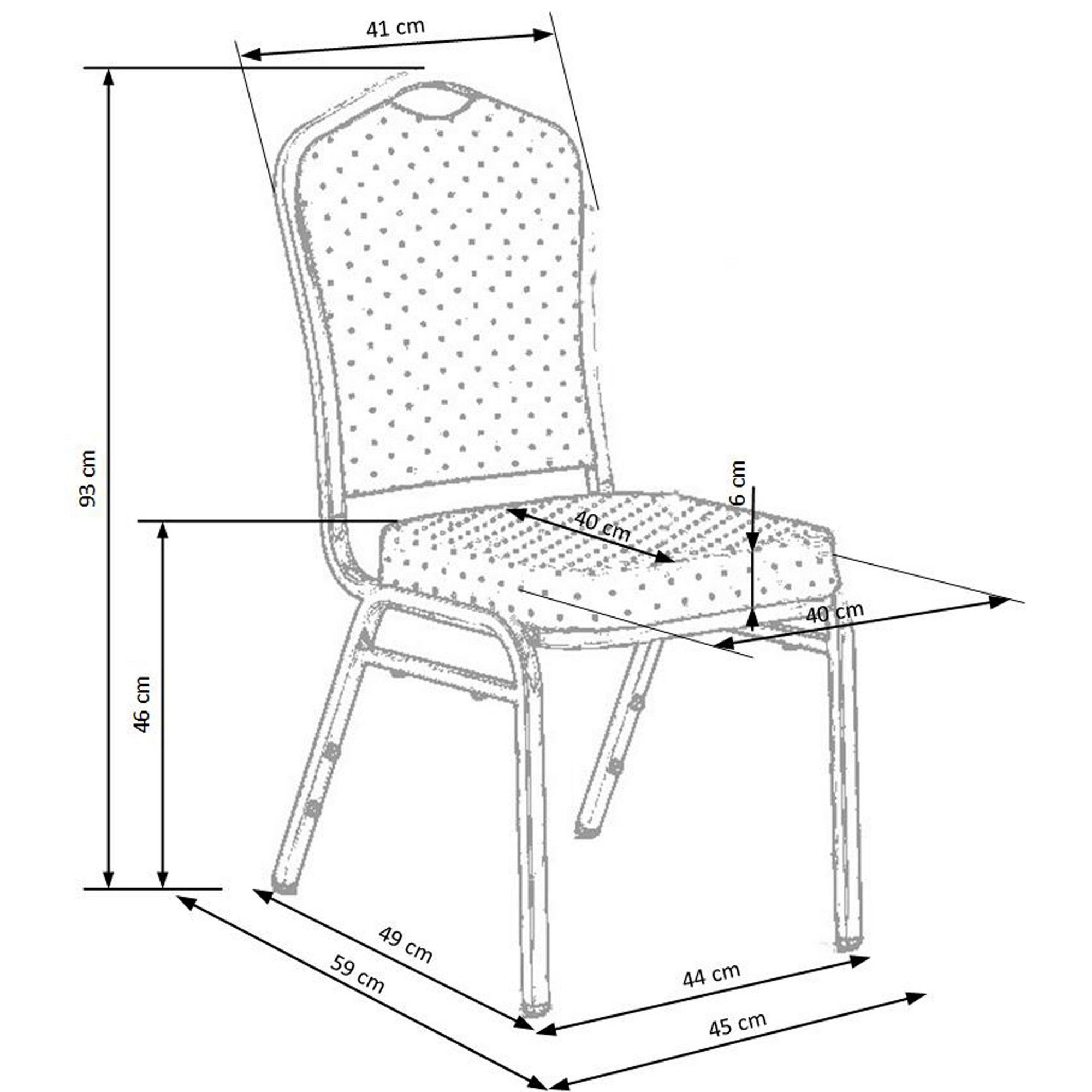 Scaun conferinta rosu K66, 45X48X93 CM - ACAJU 