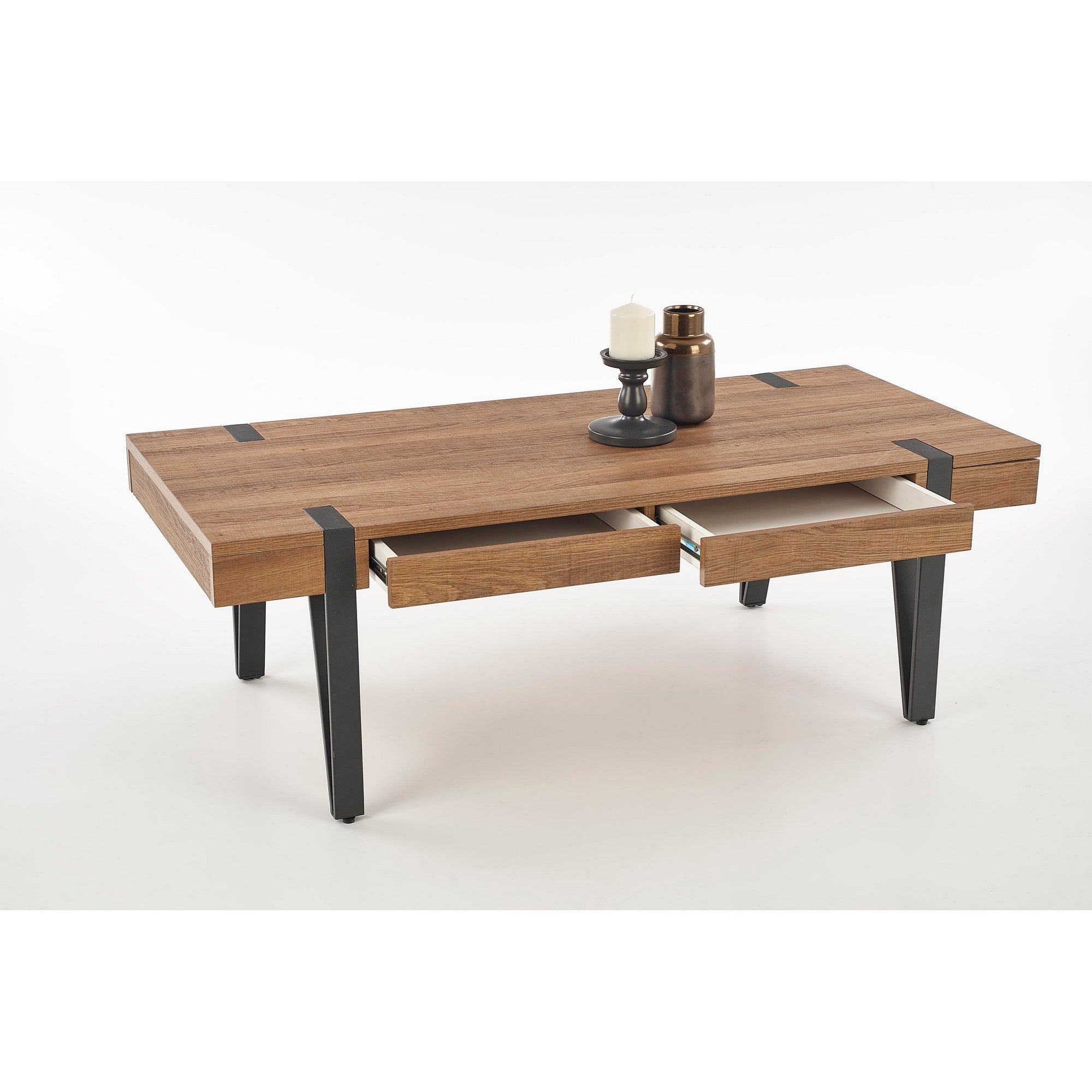 Masuta cafea cu sertare Tuluza, nuc honey, MDF, 120X55X42 CM - ACAJU 