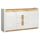 Comoda ALAMEDA, alb/stejar, PAL, 172x41x97 cm