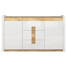 Comoda ALAMEDA, alb/stejar, PAL, 172x41x97 cm