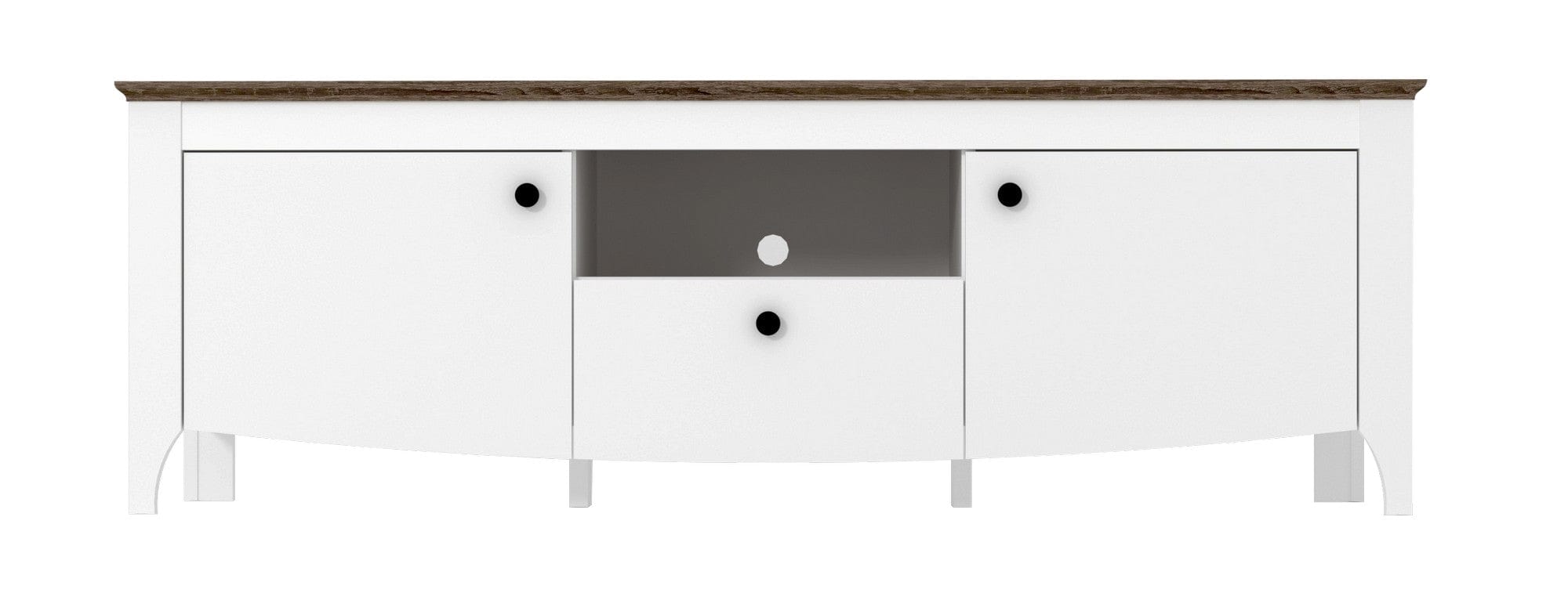 Comoda TV KARINA 1, alb/stejar, PAL, 150x46x51 cm