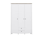 Dulap KARINA 10, alb/stejar, PAL, cu 3 usi si 2 sertare, 148x59x220 cm