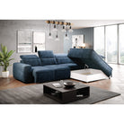 Coltar modern COLOMBO L cu sistem electric de ajustare a adancimii, 296x227x81/103 cm.