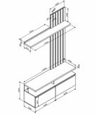 Mobilier living ELLIS, casmir/stejar artisan, PAL, 140x40x220 cm
