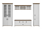 Mobilier living KANDY, alb/stejar, PAL, 319x57x220 cm
