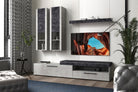 Mobilier living LICHI, gri beton, PAL, 230x43x215 cm