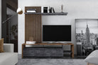 Mobilier living NEO II, stejar inchis/gri inchis, PAL, 190x40x200 cm