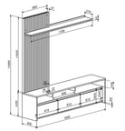 Mobilier living NEO, stejar inchis/gri inchis, PAL, 190x40x200 cm