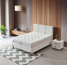 Pat BOHEM 160x200, personalizabil gama Oferta Avantaj, cu somiera si spatiu depozitare